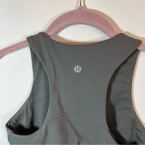 Lululemon Athletica Invigorate Training Tank Top with Bra‎ Olive Green 2 thumbnail 7
