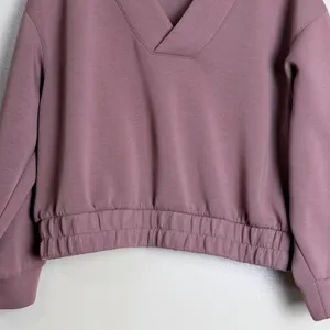 Old Navy Active Sweatshirt Women XL Mauve Fleece Relaxed Pastel Layer Gym Fall thumbnail 4