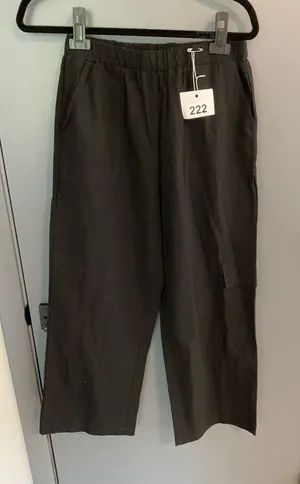222 Simple classy black cotton pants thumbnail 1