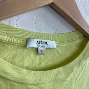 Agolde Rena Supima Cotton Crew Neck Easy T-Shirt Yellow thumbnail 4