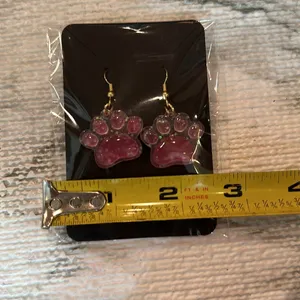 Cat Paws‎ Dangle Earrings Pink thumbnail 3