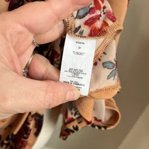 Cocomo Peach Orange Floral Tulip Sleeve‎ Tunic Blouse Plus Size 3X thumbnail 5