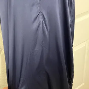 AQUA Strapless Navy Blue Ruffle Maxi Dress | size XL thumbnail 6