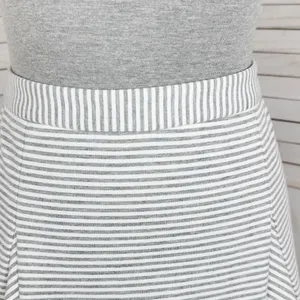 Michael Michael Kors Striped Knit Panel A-line‎ Skirt White Grey 4 thumbnail 5