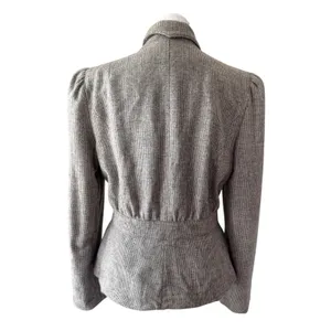 Vintage ‘80s Peabody House Gray Beige Wool Blend Belted Single Breasted Blazer thumbnail 5
