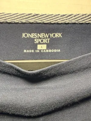 Jones New York Sport T-Shirt Size L Navy Blue Short Sleeve Scoopneck Tee thumbnail 4