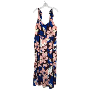 NWT Fashion | XL| Midi Tired Dress Shoulder Bow Floral Floral Hawaiian Sun Dress thumbnail 3