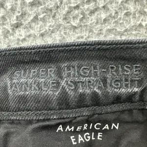 American Eagle Super High Rise Ankle Straight Jean‎ Black Boho Women's 4 x 27 thumbnail 4