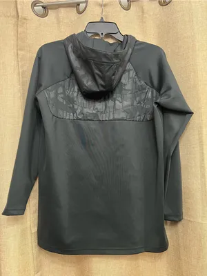 Peter Millar Black Hooded Pullover with Subtle Lining Pattern thumbnail 2