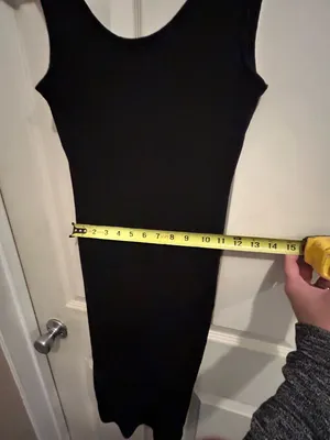 Ambiance - Classic Black Ribbed Tank Midi Dress - size medium thumbnail 5