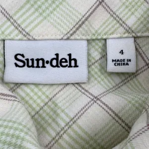 Aritzia Sunday Best Sun-deh Alice Blouse Green Plaid Women Size 4 thumbnail 3