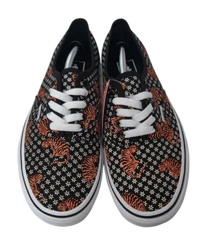 New Black Vans w/ a Floral tiger design sz 7 thumbnail 1