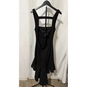 Selfie Leslie Womens Black High Low Ruffle Open Back Cocktail Dress Size Medium thumbnail 3