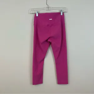 Zyia Active | Pink Ribbed Muted Magenta Hi-Rise Crop Leggings Size Medium (6-8) thumbnail 5