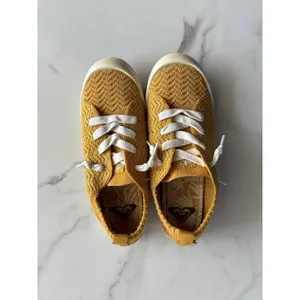 Roxy Bayshore Knit Slip On Sneakers Mustard Yellow Boho Beachy Size 6M thumbnail 7