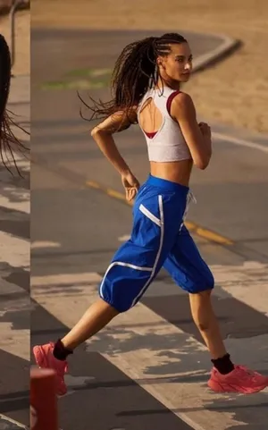 Free People Movement No Fear Run Cropped Pants Athlete Blue Combo Small thumbnail 1