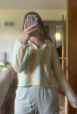 O'Neill Blue and Yellow Striped Sweatshirt thumbnail 1