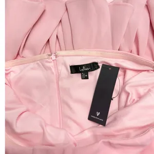 Lulus Eirian Blush Pink Strapless Pleated Mini Dress size Medium NWT thumbnail 7