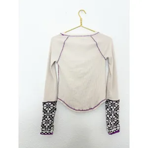 Free People She's Reversible Cuff Thermal Tee Oatmeal Size Small Bohemian thumbnail 12