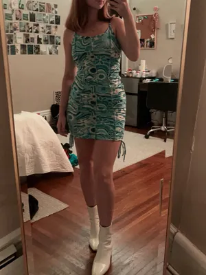 Almost Famous Blue and Green Floral One-Piece thumbnail 2