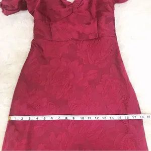 SACHIN & BABI‎ Dress Size 0 Cherry Red Gabby Puff Sleeve Midi Open Tie Back New thumbnail 15