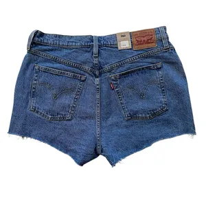 Levi's 501 Women's Distressed Cut-Off Shorts with Raw Hem Button Fly Size 33 NWT thumbnail 2