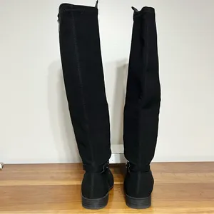 Women’s Liz Claiborne‎ Knee High Black Faux Suede Leather Boots Size 8.5M thumbnail 6