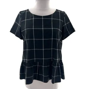 Sézane Naya Flannel Black White Check Blouse Sz‎ 36 US 4 thumbnail 3