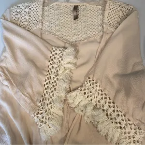 Entro Cream Tie Front 3/4 Sleeve Blouse thumbnail 4