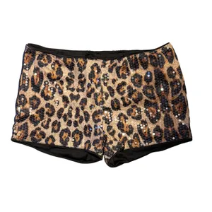 NWT MAKEMECHIC Cheetah Print Sequin Micro Shorts Low Rise‎ Y2K Medium thumbnail 4