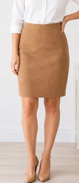 J.crew Camel100% wool No. 2 pencil skirt size 6 petite thumbnail 1