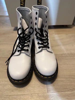 White Dr. Martens Boots 1460 thumbnail 3