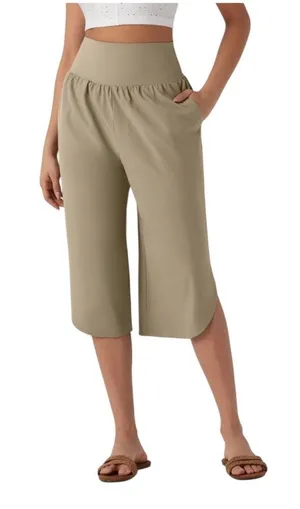 Halara Breezeful High Waisted Tummy Control Curved Hem Quick Dry Resort Capri L thumbnail 1