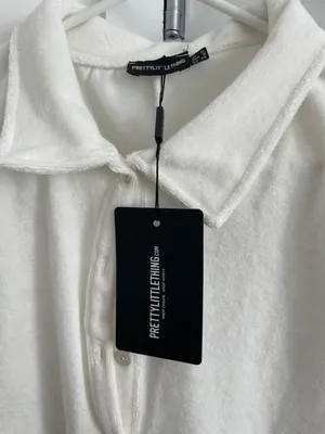 Pretty Little Thing Cream Petite Towelling Romper thumbnail 4