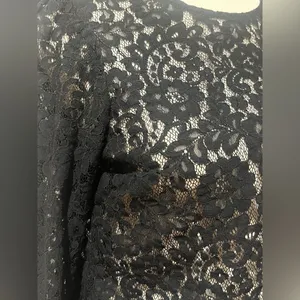 Abercrombie & Fitch Black Lace Long Sleeve Top Womens Size Small thumbnail 7