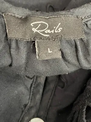 Rails Black  Bambina Button Front Top thumbnail 6