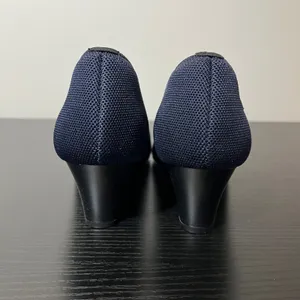 VIVAIA Aria Wedge Pro Navy Blue Knit Pointed Toe Sustainable Heels EU 40 US 9 thumbnail 7
