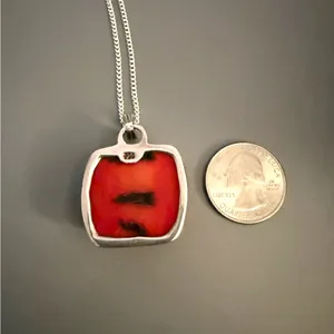 Chic Southwestern Jasper Sterling Silver Pendant w/ Sterling Plate Chain thumbnail 4