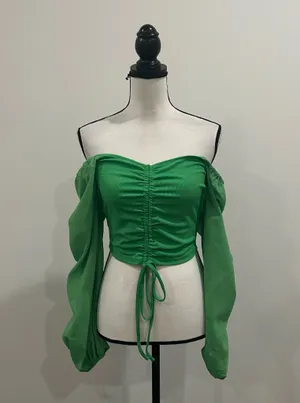 Shein Ruched Crop Top thumbnail 2