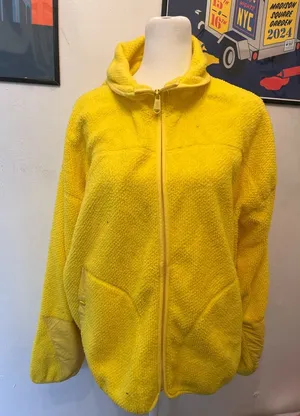 Free People Movement Fleece Zip Up Jacket Neon Yellow Medium thumbnail 1