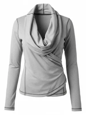 Zyia Active Grey‎ Heathered Long Sleeve Wrap Cardigan Top Womens Medium thumbnail 1