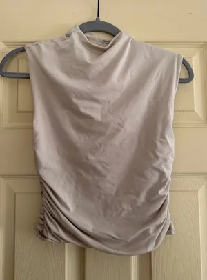 Abercrombie & Fitch A&F Modal-Blend Collection Ruched Mock Neck Muscle Tee thumbnail 1