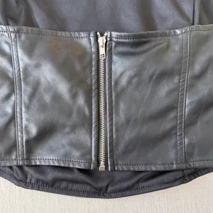 Kendall‎ & Kylie Black Faux Leather Corset Tube Top Y2K Festival Medium thumbnail 11