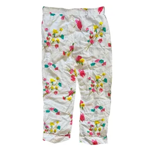 Annie Selkie Pine Cone Hill "Taffeta Floral" White Pink Boyfriend Pajama Set thumbnail 3