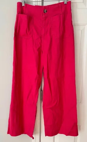 Anthropologie Maeve The Colette Wide-Leg Cropped Linen Pants, Size 29 thumbnail 5