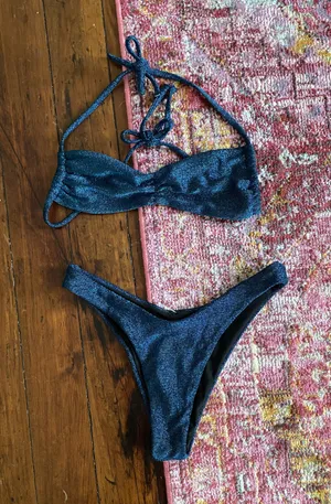 Sparkly Blue Bikini Set thumbnail 1