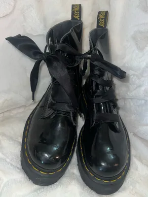 Dr. Martens MOLLY Women's Leather Platform Boots BLACK BUTTERO size 6 thumbnail 5