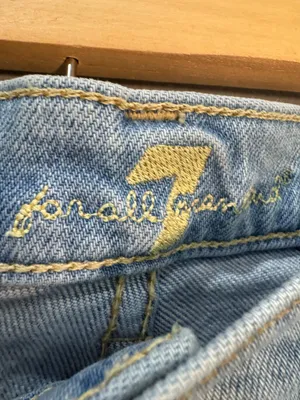 Light Denim Seven7 Destroyed Hem Jean Shorts Size 24 EUC thumbnail 5