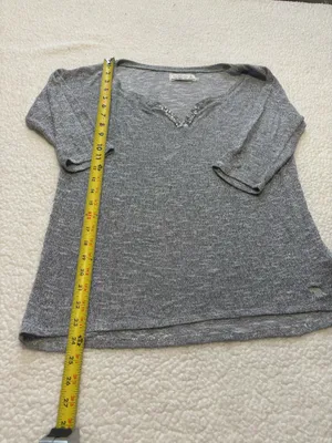 Vintage Y2K Abercrombie & Fitch Heather Gray Embellished V-Neck Top Indie Sleaze thumbnail 8