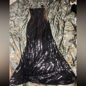 Nova Deluxe LG sequin silk tubeless dress thumbnail 1
